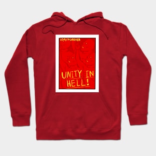 Unity in Hell Postage Stamp Hoodie